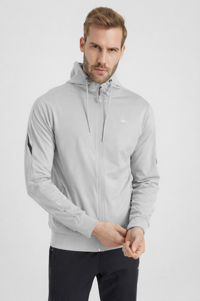 DYNAMO Men's Gray Hooded Scuba Fabric Tracksuit Set