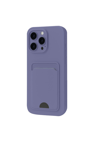 eco port حافظة آيفون 16 برو من السيليكون مع حامل بطاقات كيلفن - أرجواني