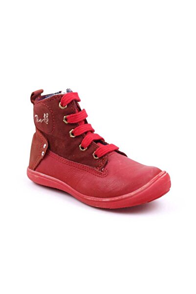 tino Children's high boots, made of natural Leather , padded 3144-RED/BOX