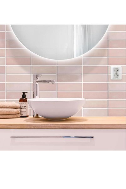 Renkli Duvarlar 30×30cm Powder Pink Color Epoxy 1 Piece 3D Adhesive Wall Covering Panel Kitchen Bathroom Living Room Office