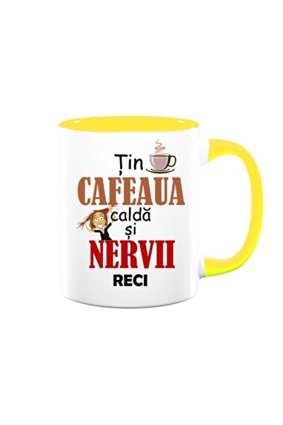 OEM Personalized Mug with Message: "Keeps coffee hot and nerves cool"