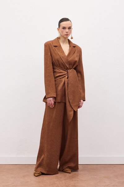 Sateen Freya Pants - Brown