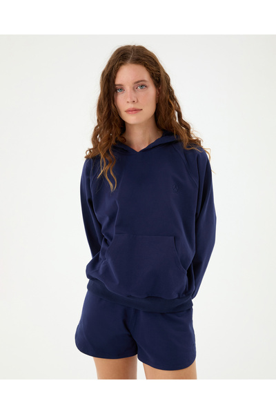 Ayma Active Indigo Hooded Oversized Sweatshirt