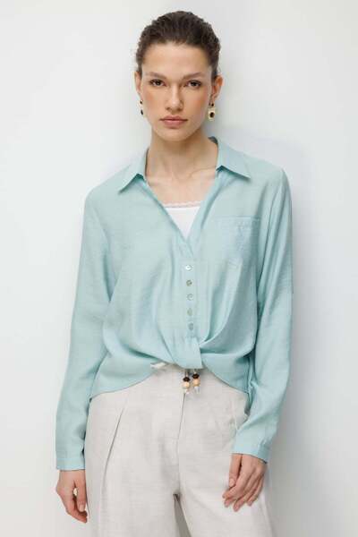 Ekol Μπλούζα με δαντέλα στο λαιμό και λεπτομέρειες με κορδόνια