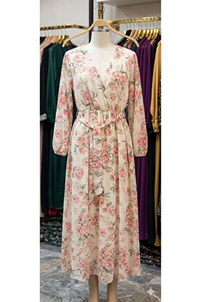 Apple Cix Chiffon V-Neck Balloon Sleeve Chiffon