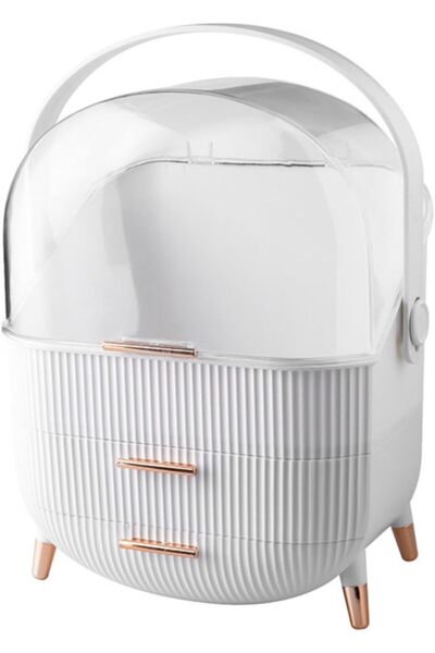 Arabest Makeup Organizer, Egg Shape(Oval) Makeup Storage Box Countertop Porta...