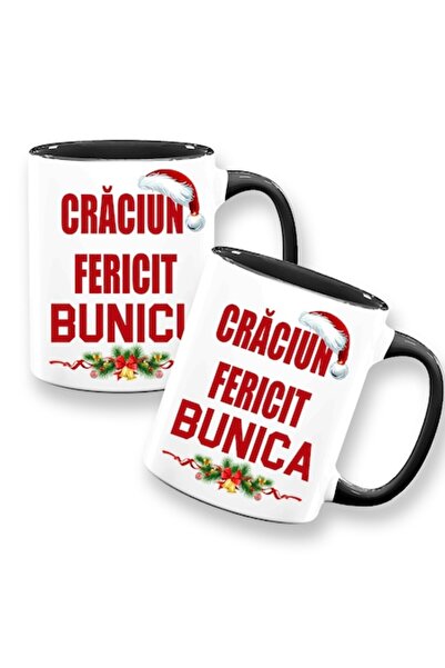 OEM Set de 2 căni cu mesajul „Crăciun fericit, bunică/bunic”