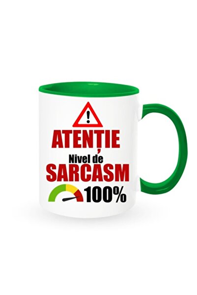 OEM Cană personalizată cu mesaj: „Atenție, nivel de sarcasm”