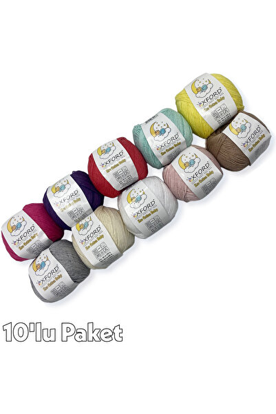 Oxford İplik 10'lu Karışık Renkli Paket Eco Cotton Baby - MIX-07 Toplam 500gr