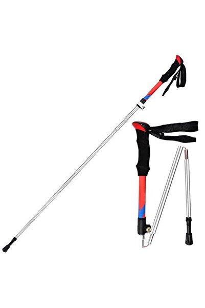 zola Trekking pole, adjustable length 107-127 cm, made of aluminum, red