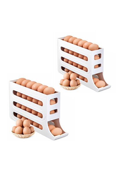 Microcase ABS Plastik Dolapiçi Yuvarlanır Tip Yumurta Organizer ve Standı 2 A...