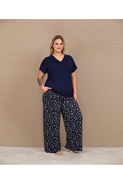 Lady Lingerie Short Sleeve, V-Neck Plus Size Women's Pajama Set