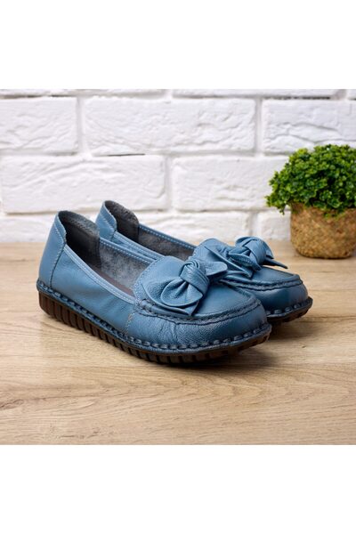 Tellus Women's Genuine Leather Ballet Flats with Bow, W043221