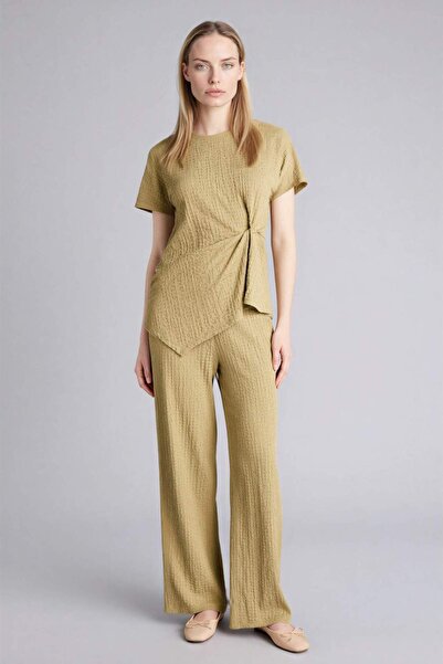 DeFacto Straight Fit Wrinkled Trousers G2919Ax26Sp