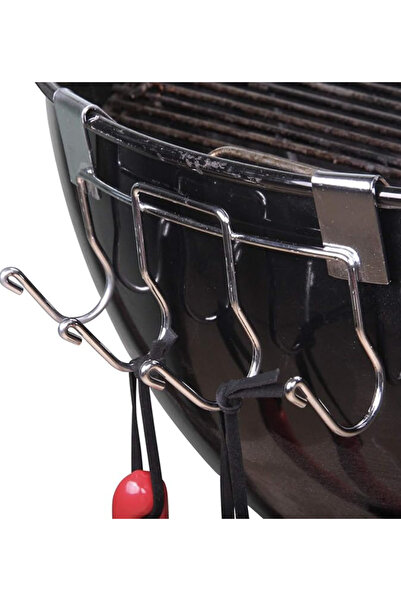 zola Hooked rack for barbecue utensils, metal, 20x20 cm, silver