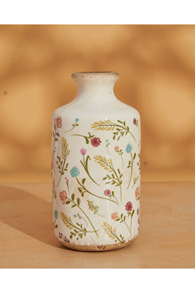 REDTAG Cream Floral Print Vase
