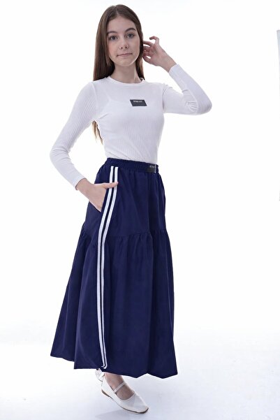 CARLA MARA Girl's Balloon Skirt Navy Blue