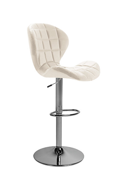 SÜPER ÇELİK BAR TABURESİ 953 MODEL BEYAZ DERİ