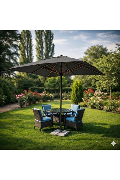 erta 3 Metre Kare Ahşap Iskeletli Bahçe Şemsiyesi Tüm Renk Seçenekleriyle Tab...