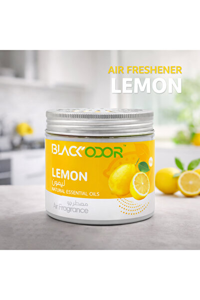 Black Odor Lemon Air Freshener Jar with Natural Essential Oils for Car Home a...