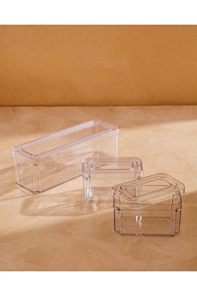 REDTAG سلة تخزين مستطيلة شفافة