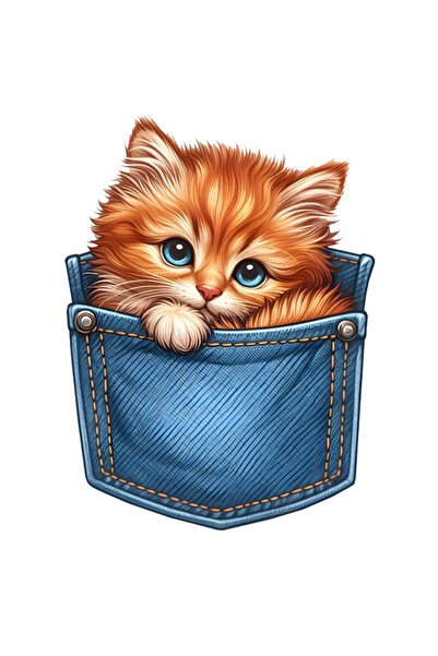 MegaSticker ملصق قطة لطيفة للجيب للسيارة، والدراجة النارية، والخوذة، والكمبيو...