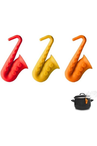 Arabest Decorative Saxophone Steam Release Vent, Pot Lid Holder Set, Silicone...