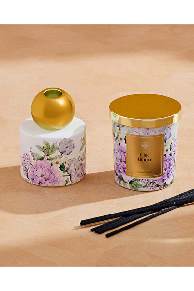 REDTAG مجموعة هدايا "ليلك بلوم" المكونة من قطعتين من الشموع وموزع العطور