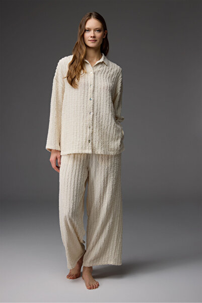 BONJOUR MADAME Σετ πιτζάμες με γιακά πουκάμισου και κουμπιά, με σχέδιο BM-1815