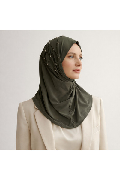 Şirin Giyim Aksesuar Taşlı Hijab Hazır Tesettür Hazır Pratik Şal Türban Şık L...