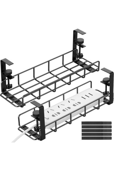 Arabest Under Desk Cable Management Tray,with Wire Organizer and Desk Cord Or...