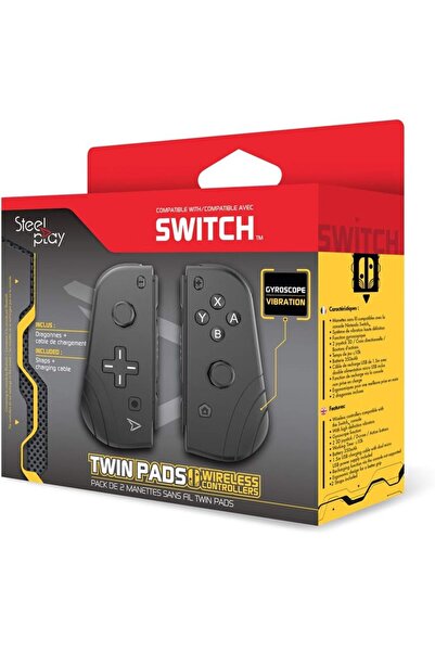 Steel Play وحدات تحكم لاسلكية مزدوجة من Steelplay لجهاز نينتندو سويتش، لون أسود