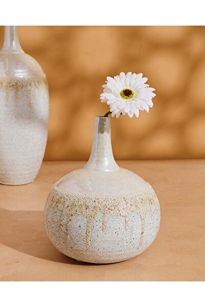 REDTAG Cream Reactive Glazed Ceramic Vase