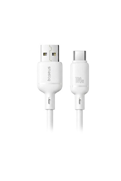 Baseus Silky 3A 2M A-C Hızlı Data Şarj Kablosu - Beyaz