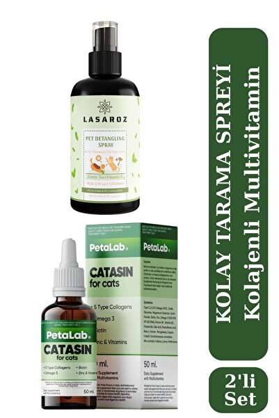 lasaroz Kedi Kolay Tarama Spreyi 250 ml Kıtık Açıcı + Kolajenli Tüy Sağlığı D...
