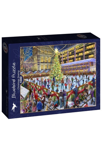 Bluebird Puzzle 1000 piese - Marcello Corti: Christmas Skating (Bluebird-Puzz...