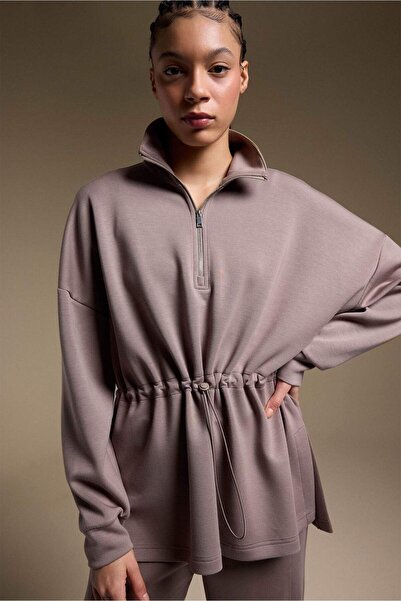 DeFacto Long Fit High Collar Modal Sweatshirt F9065Ax26Sp