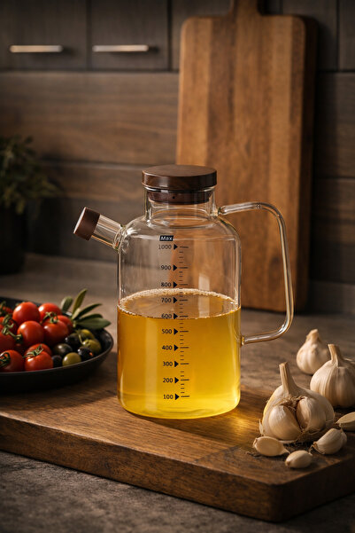 Porsima Lm-0108 Verra Covered Borosilicate Glass Oil Bottle Vinegar Pot Oil P...