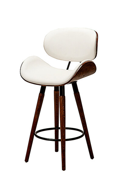 SÜPER ÇELİK BAR TABURESİ 975 MODEL BEYAZ DERİ