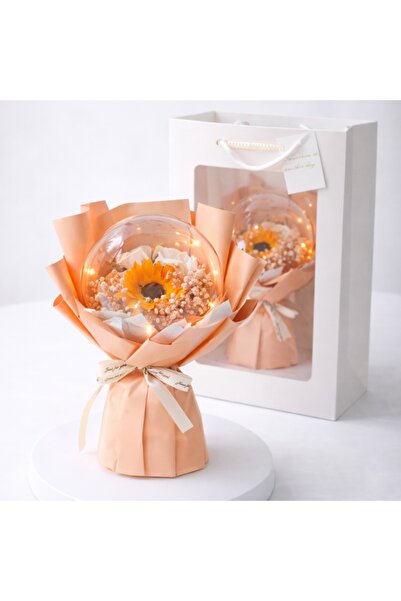 ECARLA Букет от ароматни цветя от пяна, с LED светлини в сферата, 3 режима на...