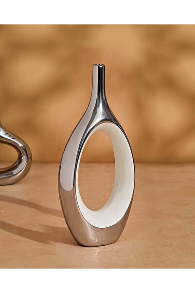 REDTAG Silver And White Vase (Large)