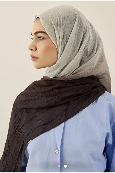 AMİNENESİL Degrade Aya Shawl Linen Plum Color