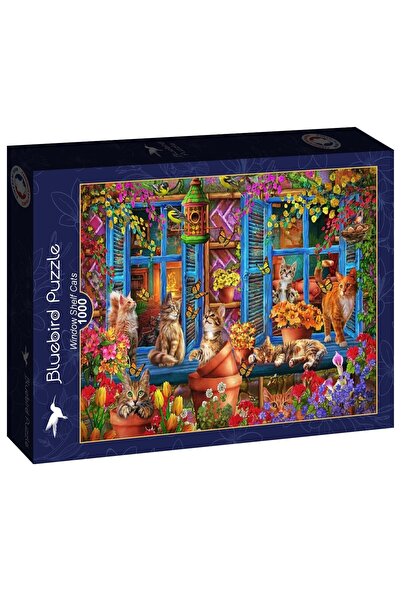 Bluebird Puzzle 1000 pieces - Ciro Marchetti: Window Shelf Cats (Bluebird-Puz...