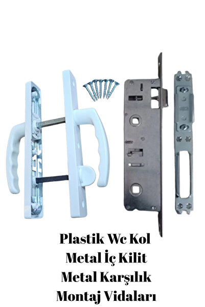 ZFS PVC Pimapen Kapı Kolu Kilit Seti 1 Adet – Banyo WC Tuvalet Kapı Kolu Takımı