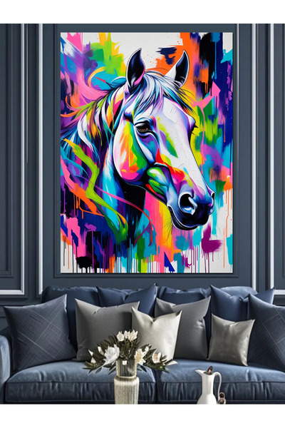 KanvasSepeti Rainbow Colorful Υψηλής ποιότητας ελαιογραφία Με υφή Καμβάς ζωγρ...