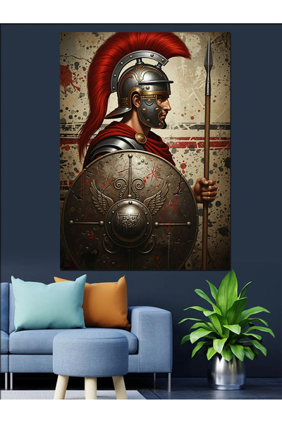 KanvasSepeti Zırkılalı Ve Kalkanlı Pictură în ulei de înaltă calitate textura...