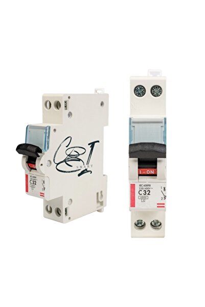 OEM Miniature circuit breaker (MCB), type C, 1P+N, 4.5kA, 1 module, 32A, copp...