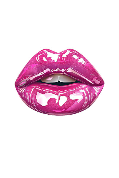 MegaSticker ملصق شفاه وردي لامع للسيارة، والدراجة النارية، والخوذة، والكمبيوت...