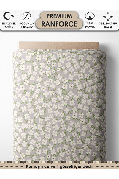 FabricsTown %100 Pamuk Ranforce Kumaş 100x240 cm 120 g/m² Dijital Baskı Premi...