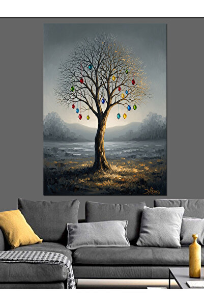 KanvasSepeti Inimă colorată Pictură în ulei de înaltă calitate texturat Canva...